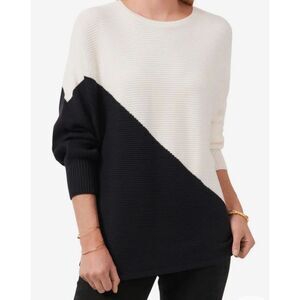 Vince Camuto asymmetrical colorblock long dolman sleeve sweater